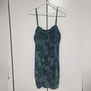 F21 Emerald Green velvet detail mini dress